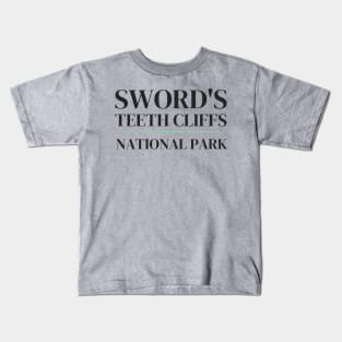 Sword's Teeth Cliffs, Sword Coast - National Park Parody Kids T-Shirt